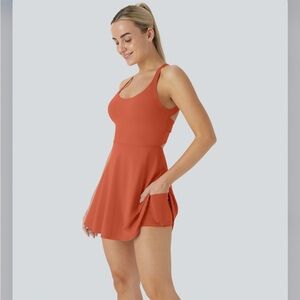 Orange Athletic Dress with Pockets